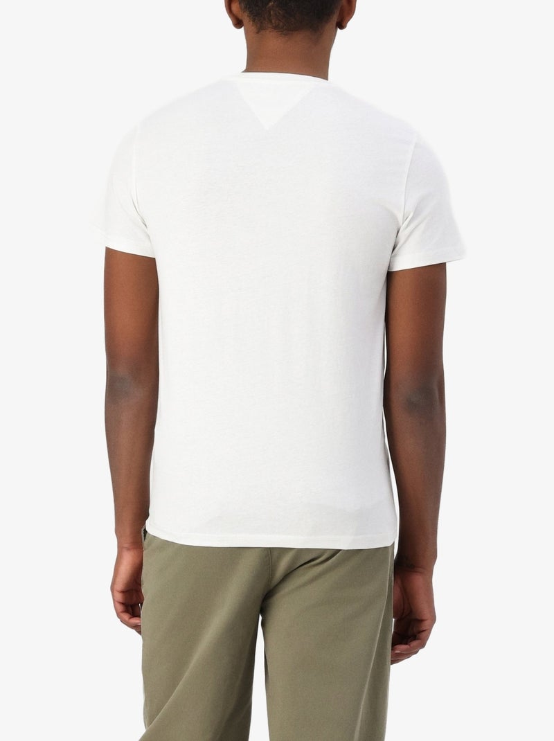 Tee Shirt Tommy jeans Slim Entry Ecru - Kiabi