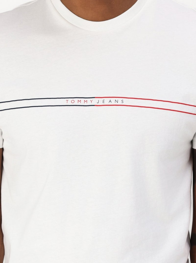 Tee Shirt Tommy jeans Slim Entry Ecru - Kiabi