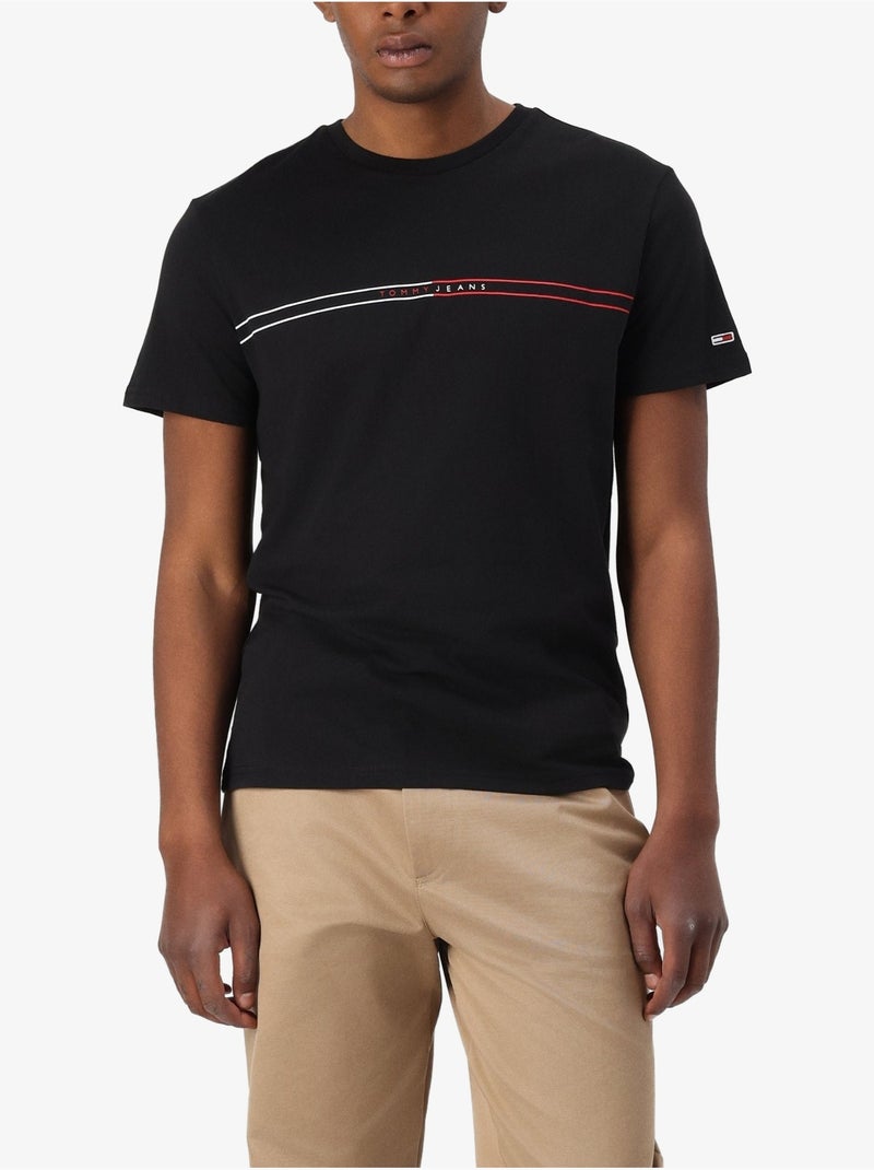 Tee Shirt Tommy jeans Slim Entry Noir - Kiabi