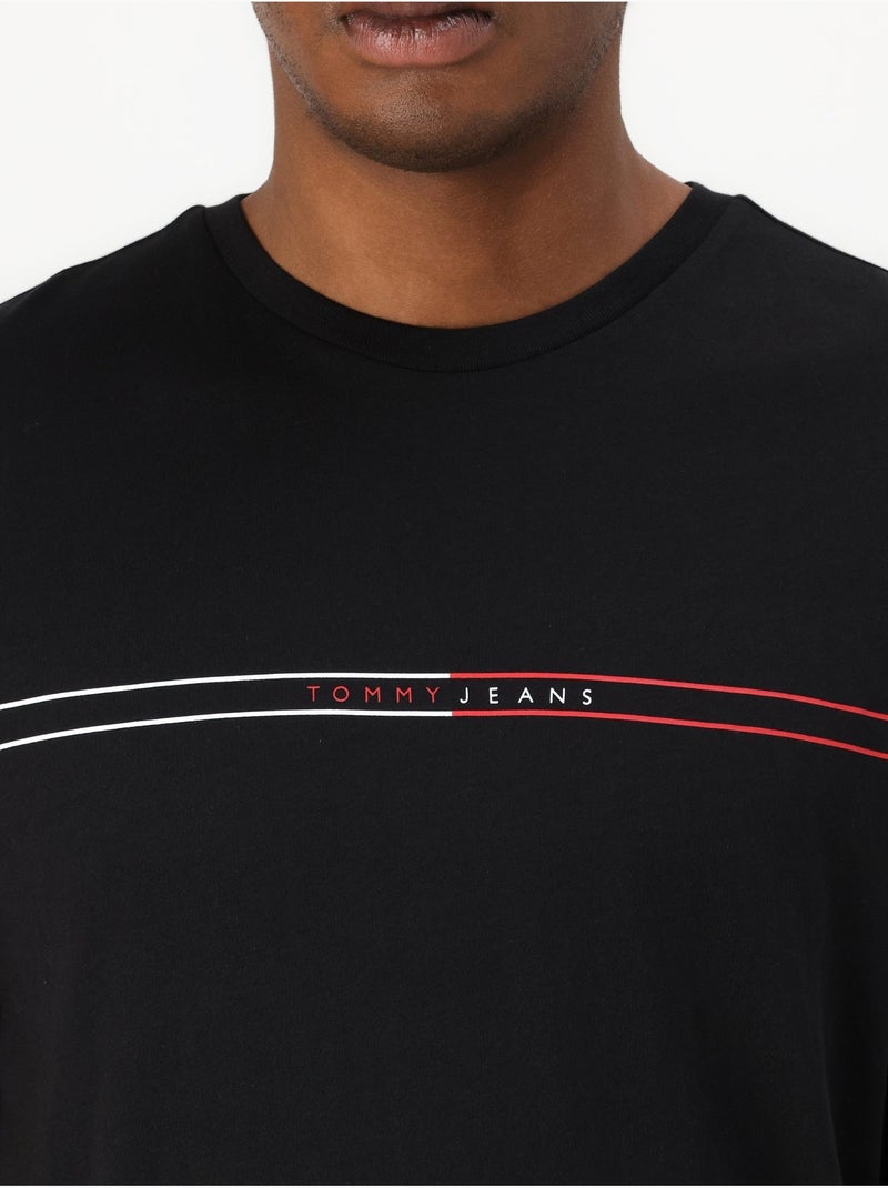 Tee Shirt Tommy jeans Slim Entry Noir - Kiabi