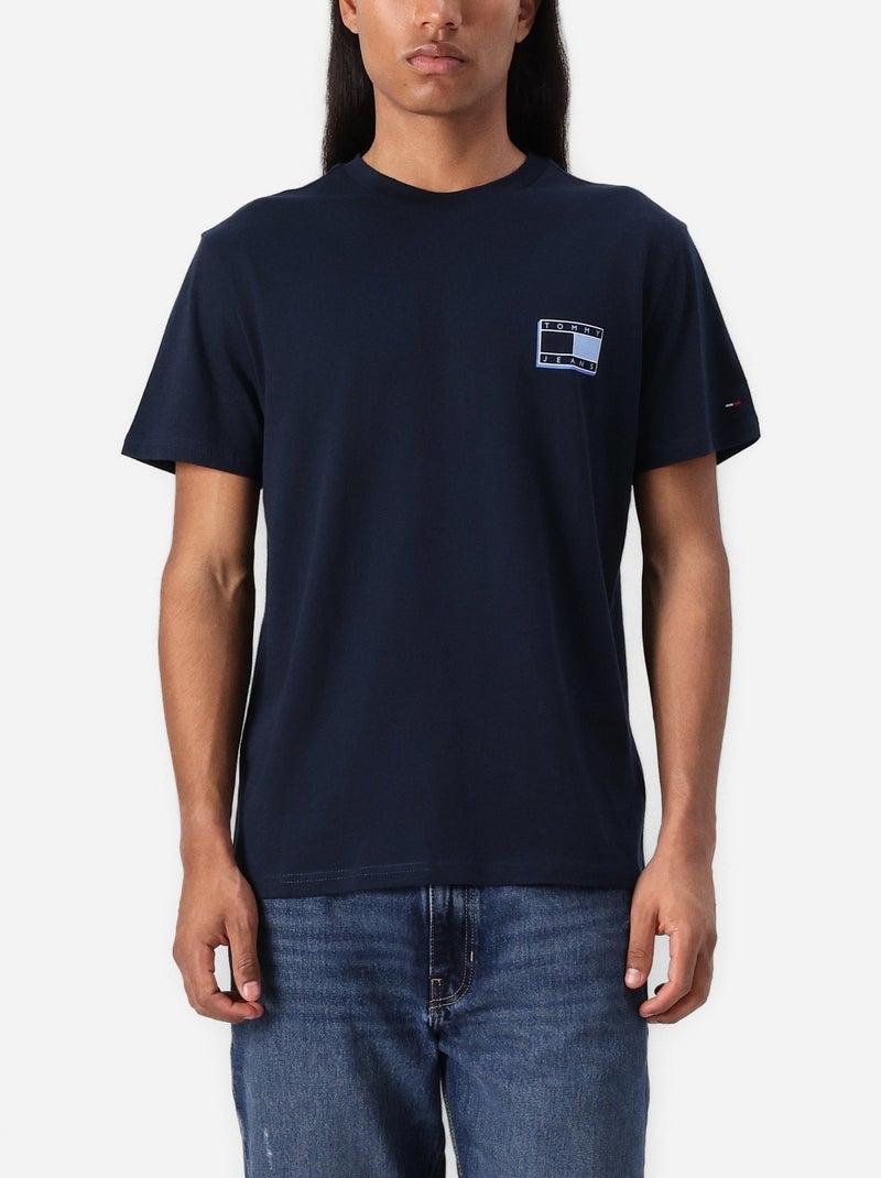 Tee Shirt Tommy jeans Slim pop color flag tee Bleu - Kiabi