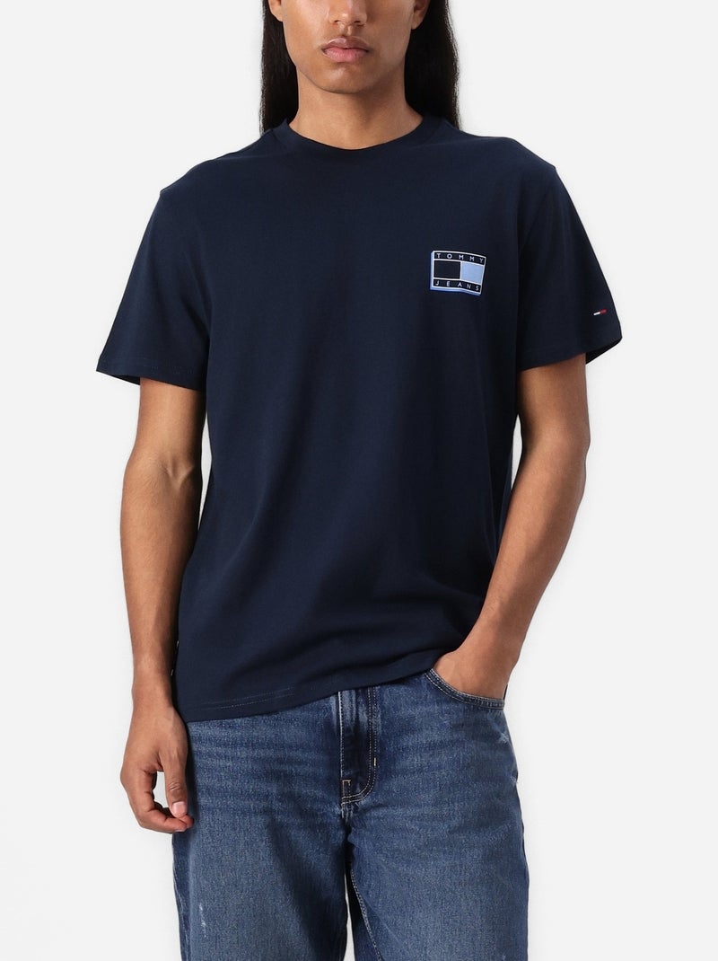 Tee Shirt Tommy jeans Slim pop color flag tee Bleu - Kiabi