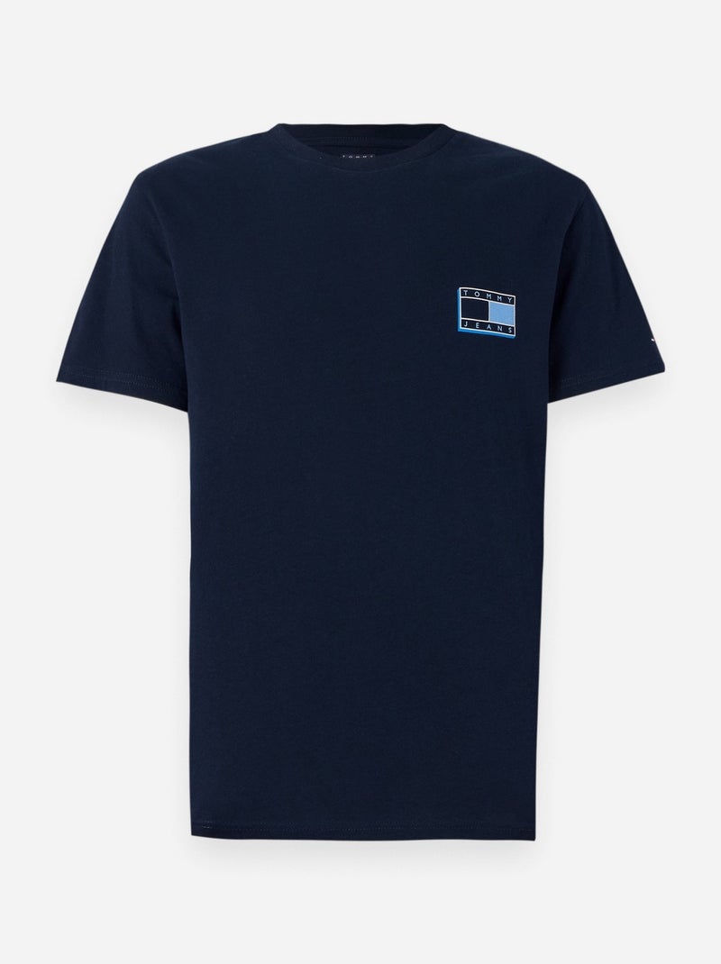 Tee Shirt Tommy jeans Slim pop color flag tee Bleu - Kiabi