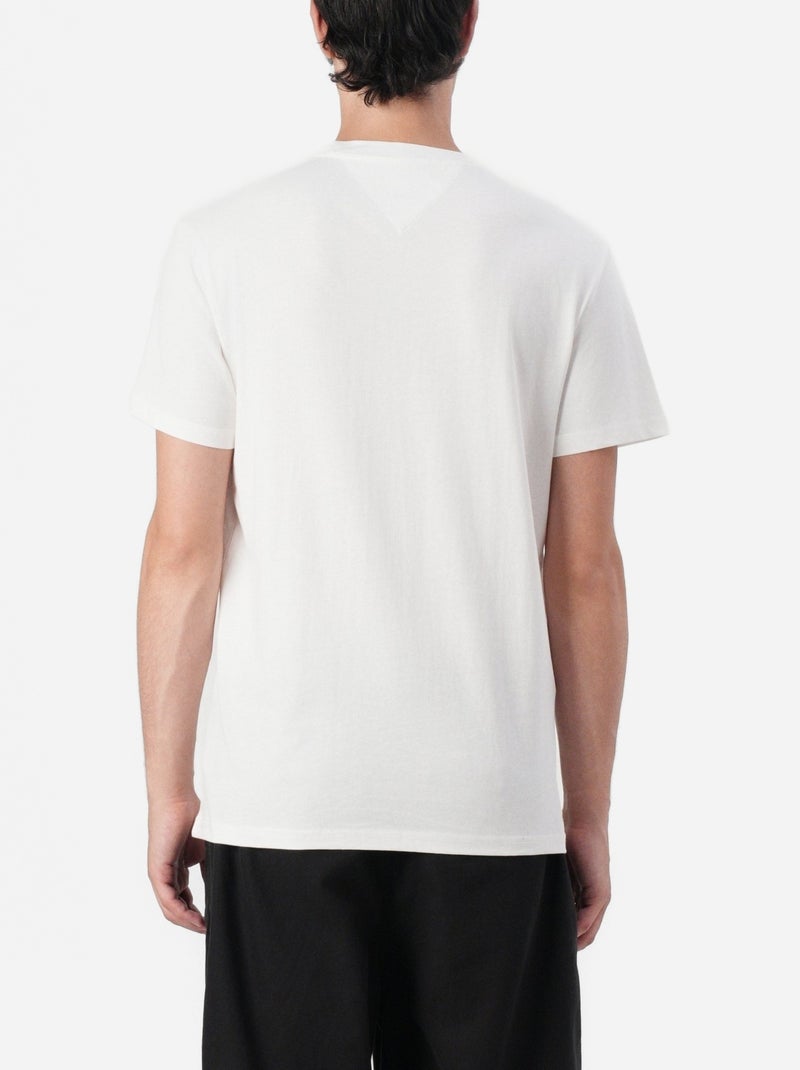 Tee Shirt Tommy jeans Slim pop color flag tee Ecru - Kiabi