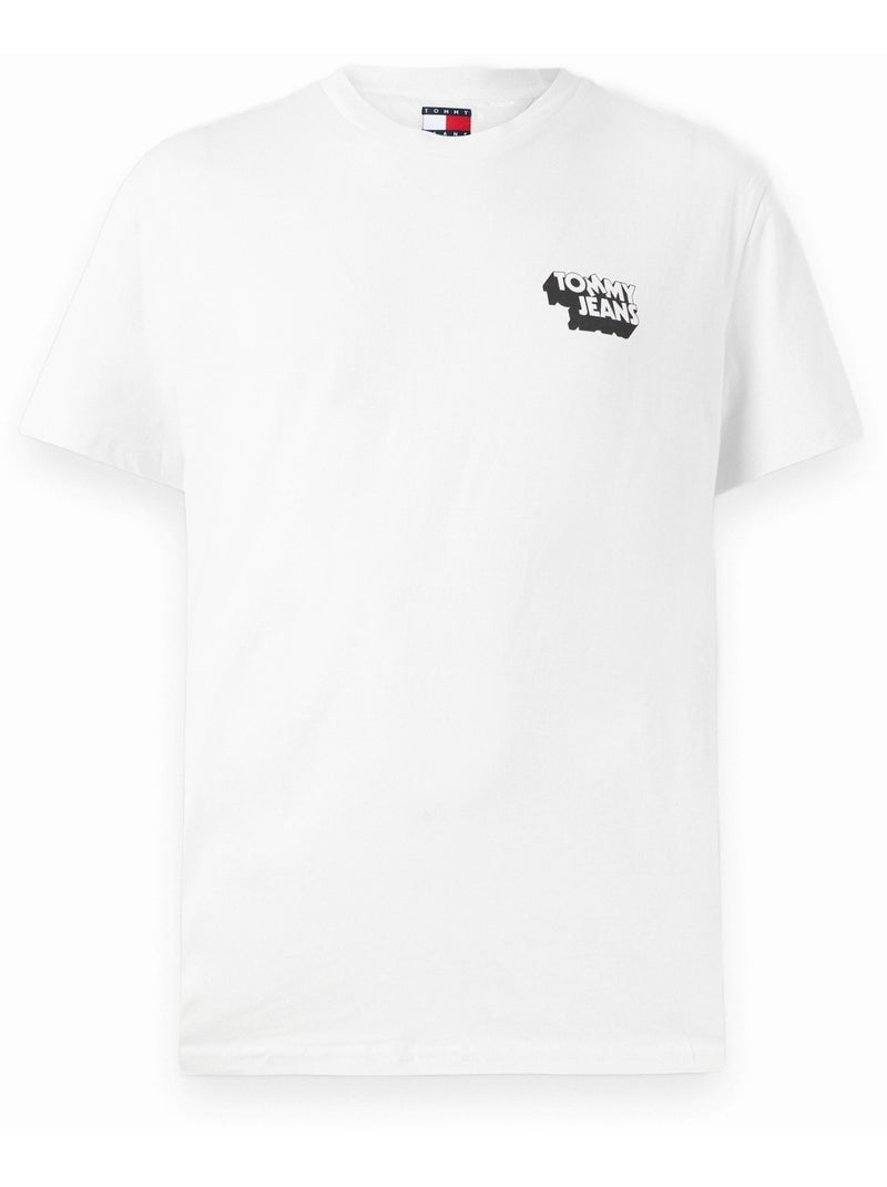 Tee Shirt Tommy jeans Tjm slim stack logo tee Ecru - Kiabi