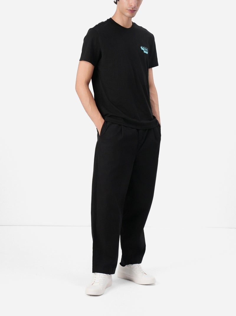 Tee Shirt Tommy jeans Tjm slim stack logo tee Noir - Kiabi