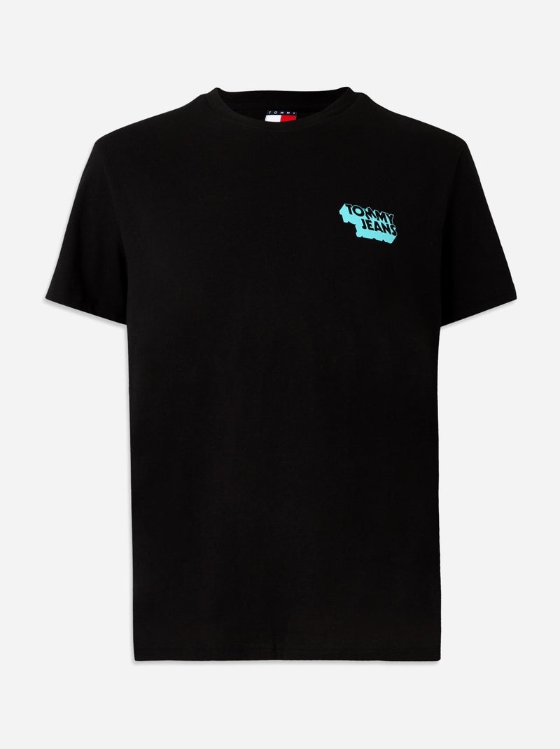 Tee Shirt Tommy jeans Tjm slim stack logo tee Noir - Kiabi