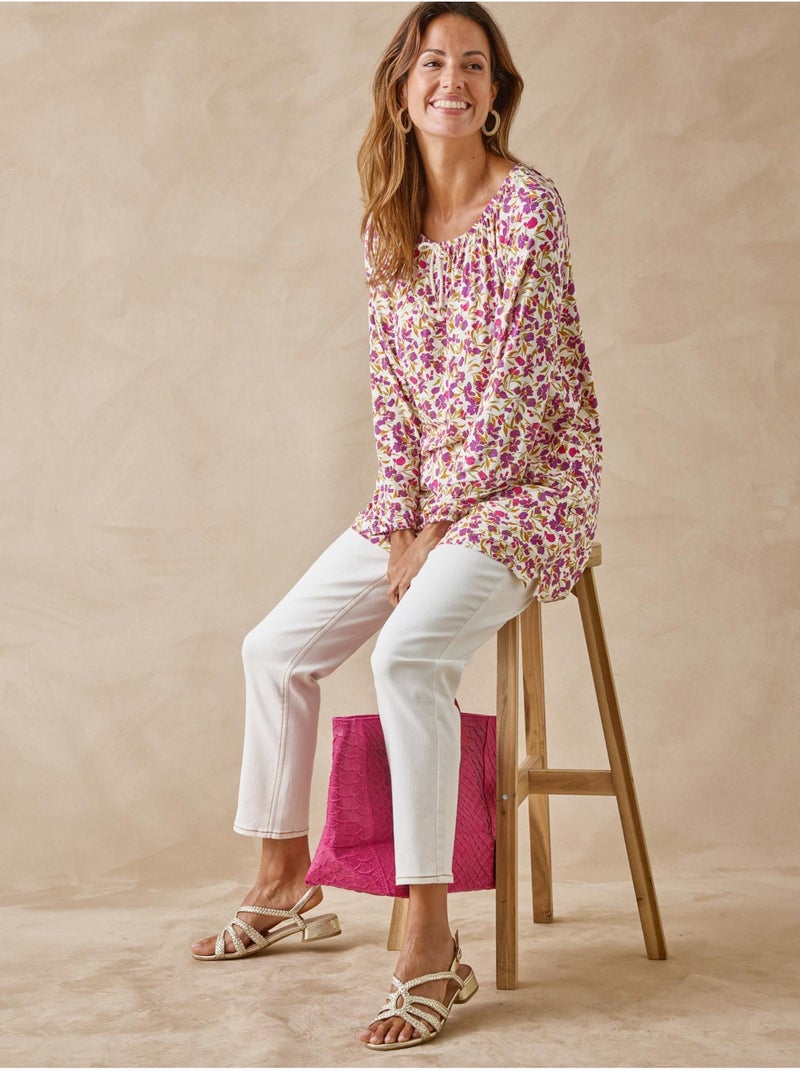 Tee-shirt tunique fantaisie - DAXON Violet/Vert/Rose - Kiabi