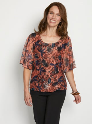 Tee-shirt tunique manches chauve-souris