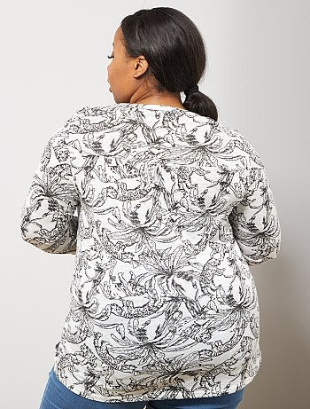 Grande taille femme - Tee-shirt tunisien imprimé - Kiabi