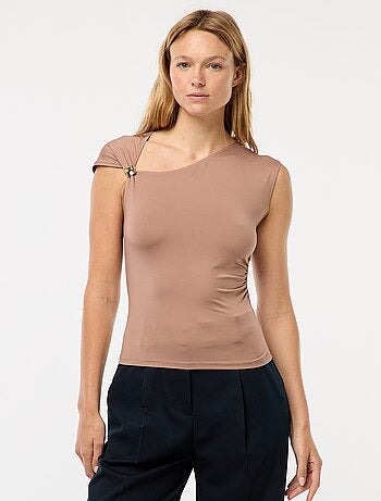 Tee-shirt twisté avec détail bijou