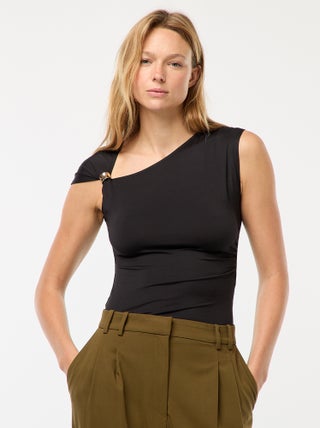 Tee-shirt twisté avec détail bijou
