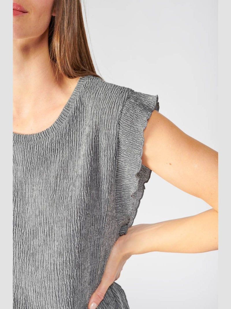 Tee-Shirt TYKA 'Le Temps Des Cerises' Gris - Kiabi