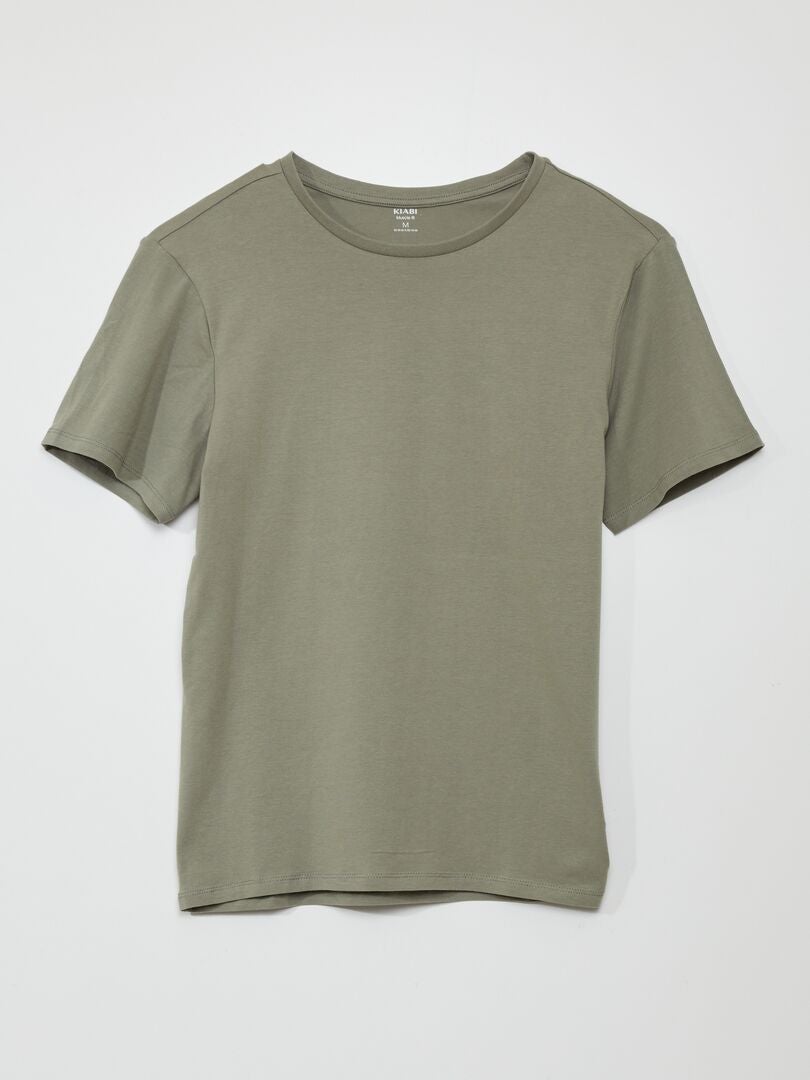 Tee-shirt uni - Muscle fit vert - Kiabi