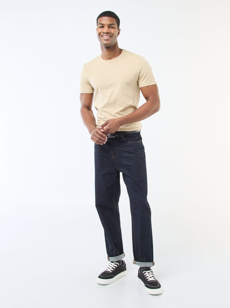 Tee-shirt uni - Slim fit Beige - Kiabi