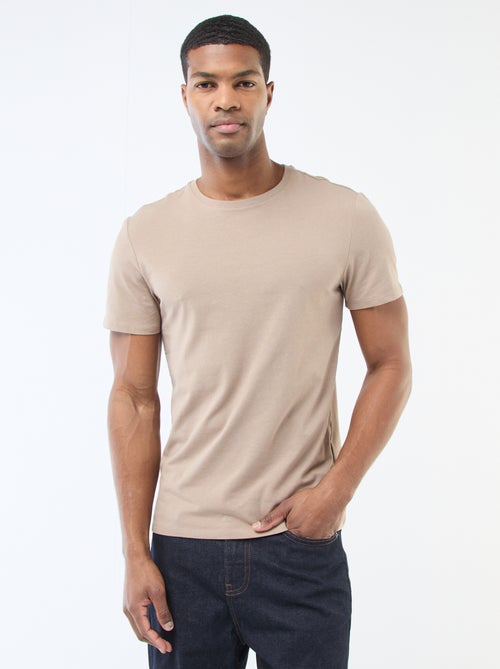 Tee-shirt uni - Slim fit - Kiabi Tee-shirt uni - Slim fit - Kiabi