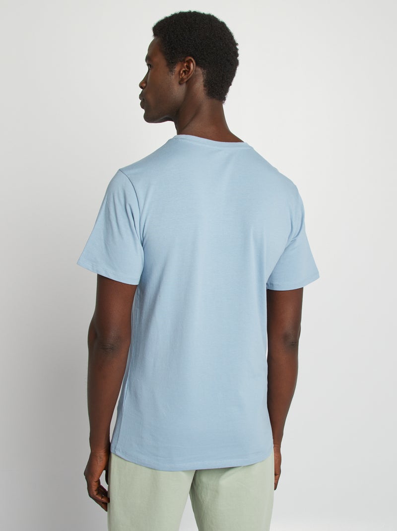 Tee-shirt uni - Slim fit Bleu - Kiabi
