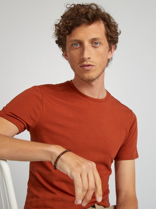 Tee-shirt uni - Slim fit - Kiabi
