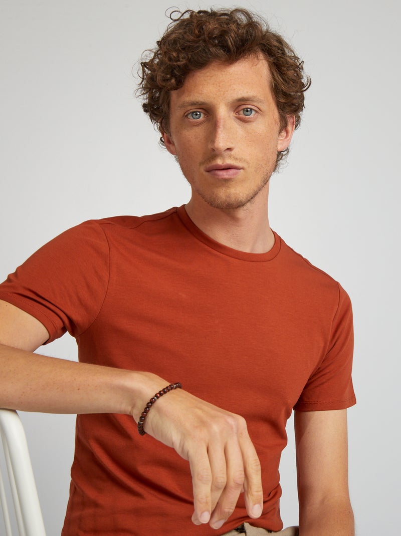 Tee-shirt uni - Slim fit Orange - Kiabi