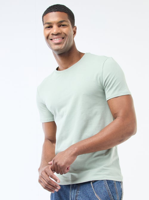 Tee-shirt uni - Slim fit - Kiabi