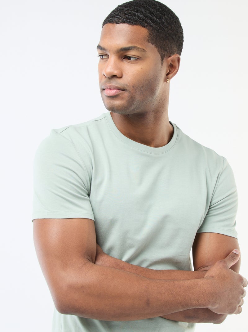 Tee-shirt uni - Slim fit Vert - Kiabi