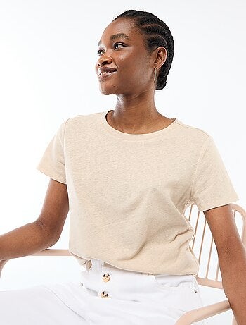 Tee-shirt uni à manches courtes et col rond