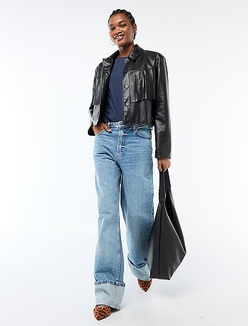 Tee-shirt uni à manches courtes et col rond