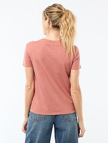 Tee-shirt uni à manches courtes et col rond