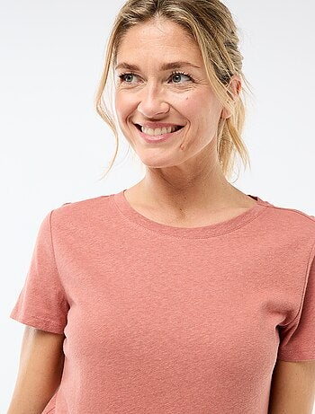 Tee-shirt uni à manches courtes et col rond