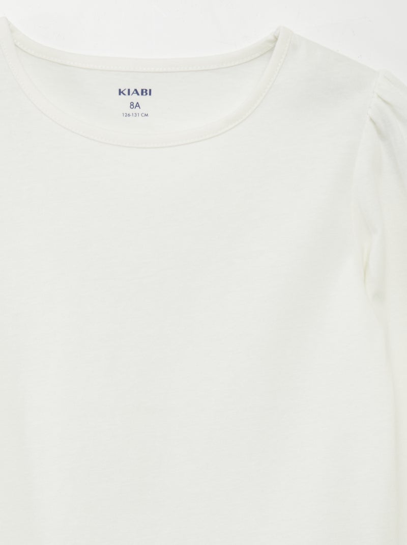 Tee-shirt uni Blanc - Kiabi