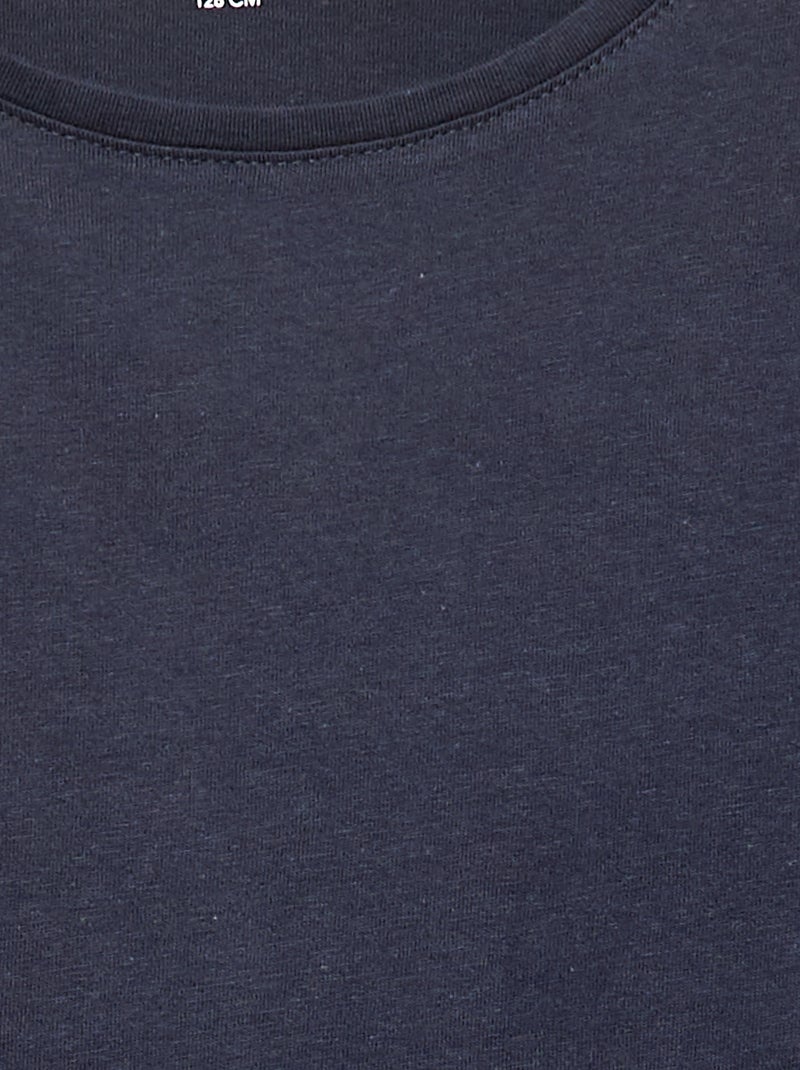 Tee-shirt uni Bleu - Kiabi