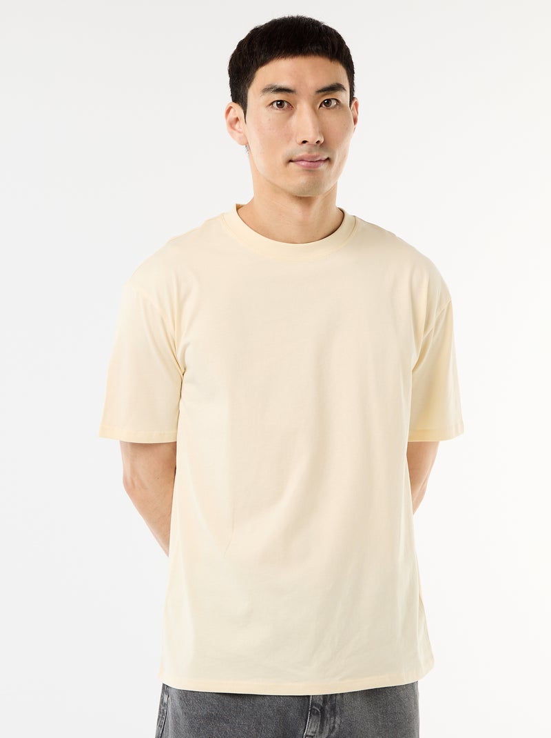 Tee-shirt uni confort fit / oversize Beige - Kiabi