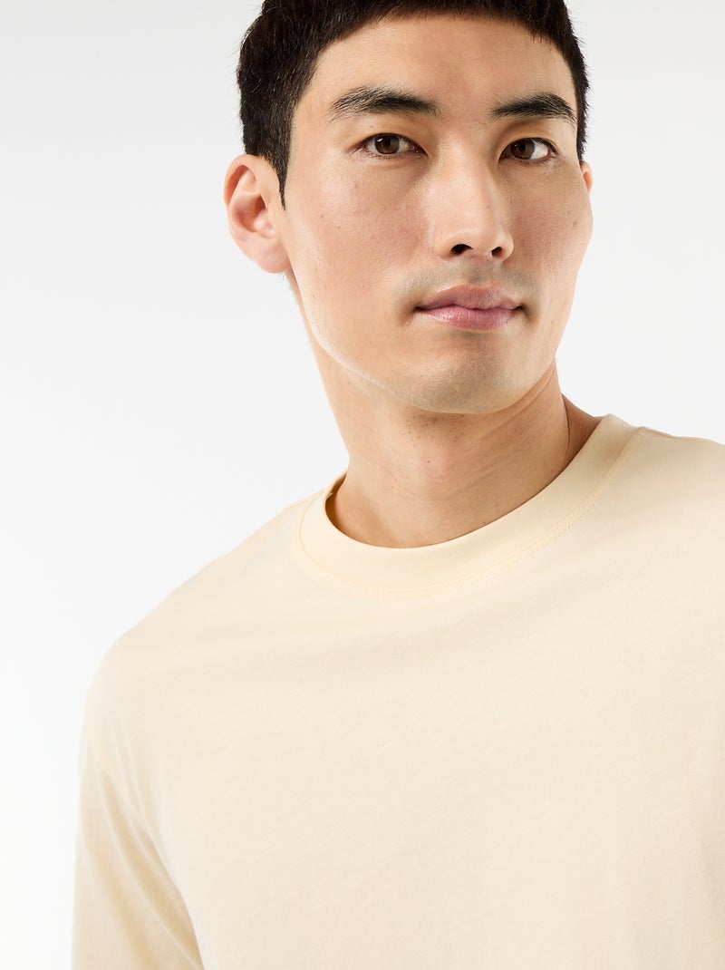 Tee-shirt uni confort fit / oversize Beige - Kiabi