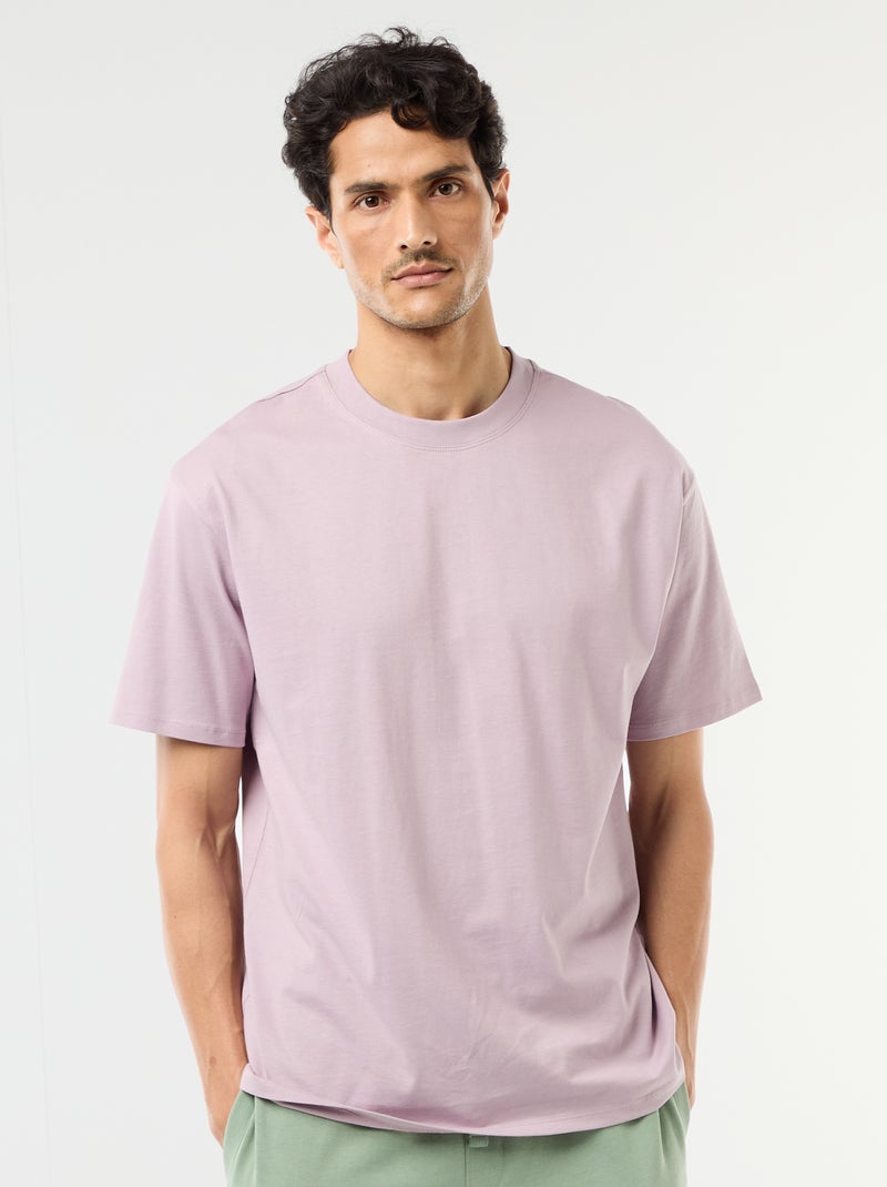 Tee-shirt uni confort fit / oversize Violet - Kiabi