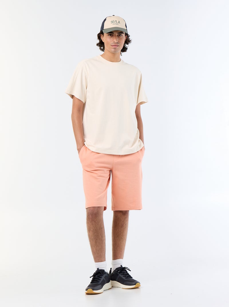 Tee-shirt uni coupe confort fit / oversize à manches courtes Beige - Kiabi