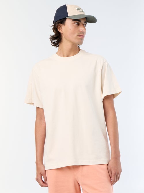 Tee-shirt uni coupe confort fit / oversize à manches courtes - Kiabi