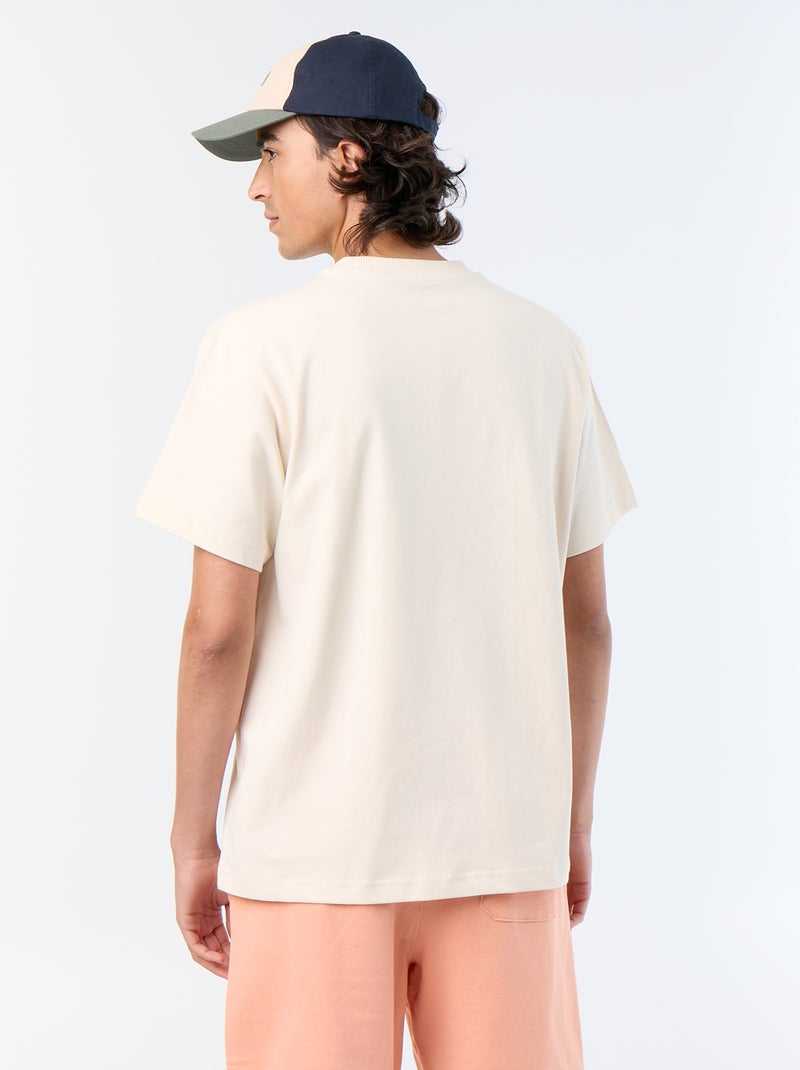 Tee-shirt uni coupe confort fit / oversize à manches courtes Ecru - Kiabi