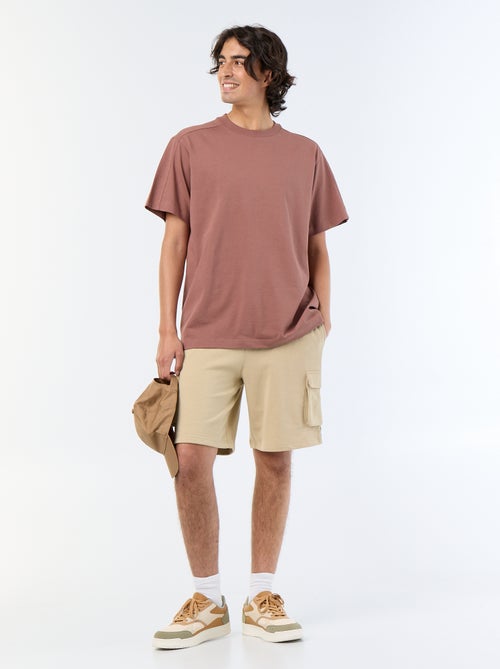 Tee-shirt uni coupe confort fit / oversize à manches courtes - Kiabi