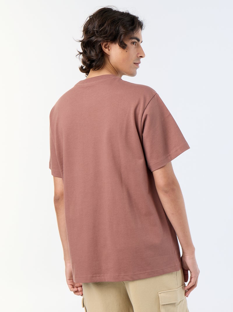 Tee-shirt uni coupe confort fit / oversize à manches courtes Marron - Kiabi
