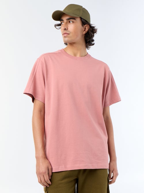 Tee-shirt uni coupe confort fit / oversize à manches courtes - Kiabi Tee-shirt uni coupe confort fit / oversize à manches courtes - Kiabi