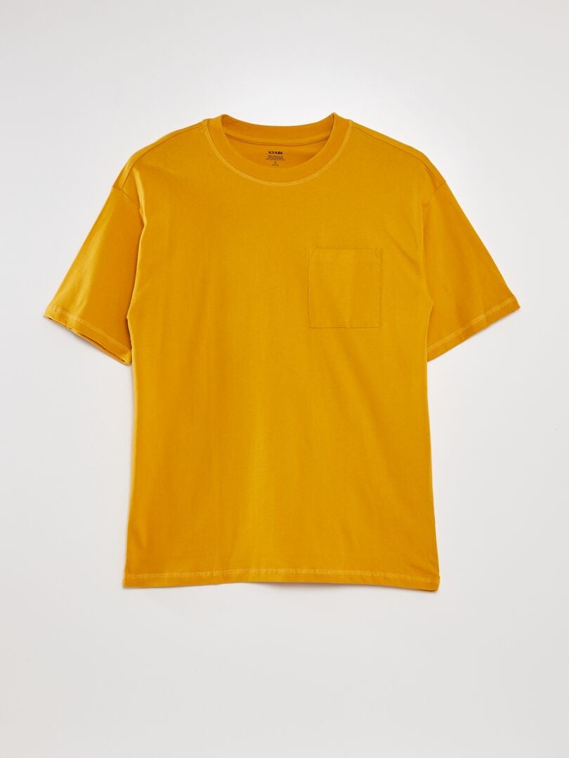 Tee-shirt uni coupe large Jaune - Kiabi