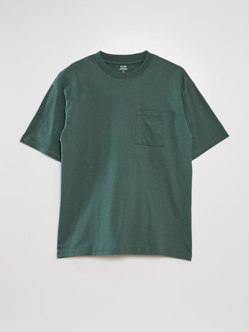 Tee-shirt uni coupe large Vert - Kiabi