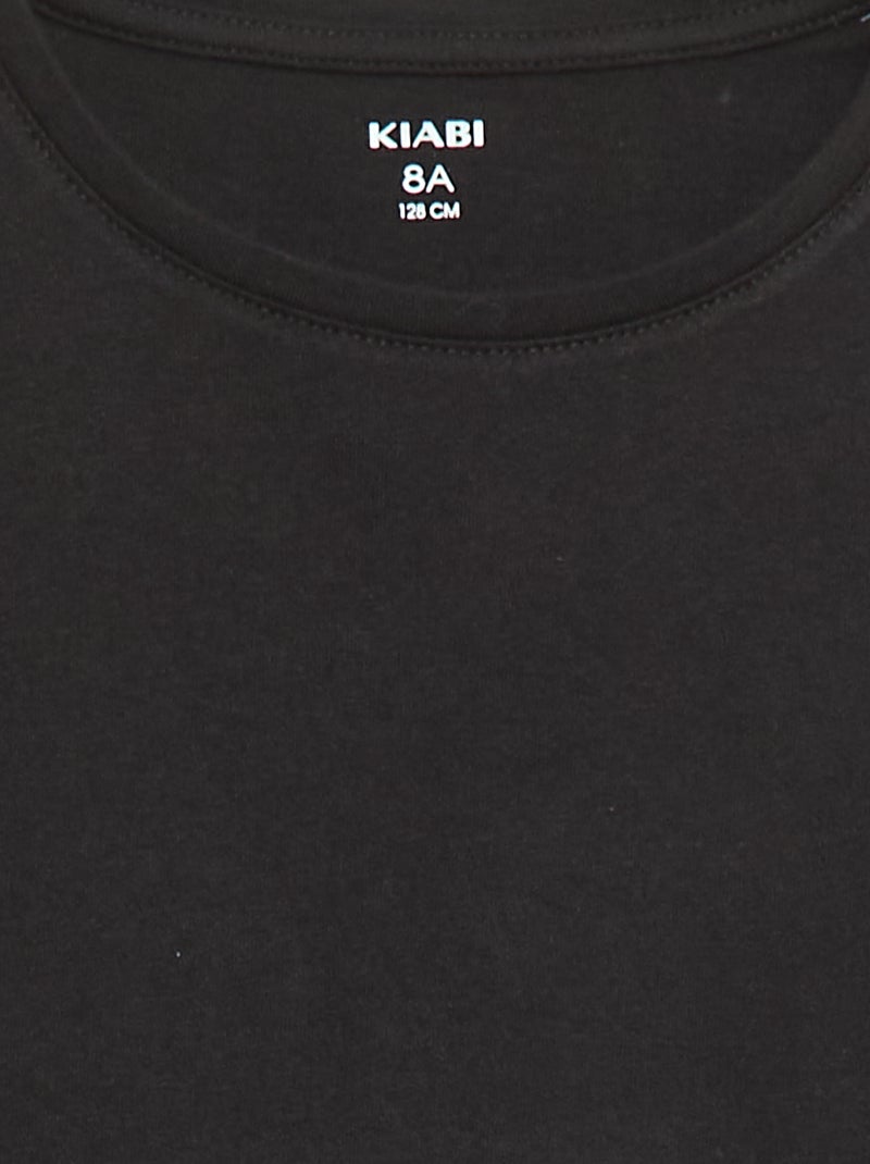 Tee-shirt uni Noir - Kiabi