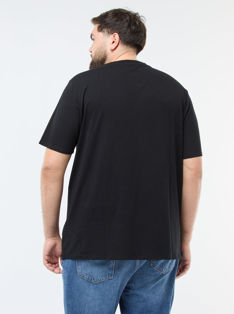 Tee-shirt uni regular fit Noir - Kiabi