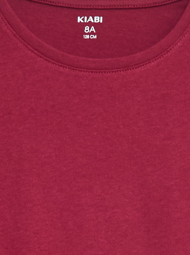 Tee-shirt uni Rouge - Kiabi