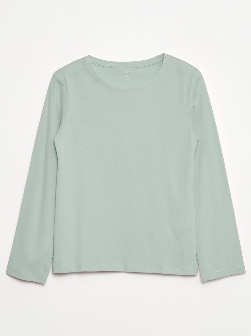 Tee-shirt uni Vert d'eau - Kiabi