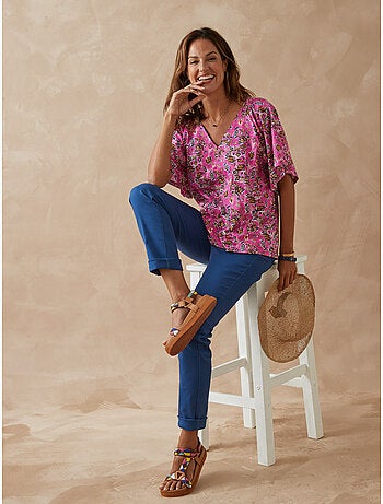 Tee-shirt V avec smocks - DAXON