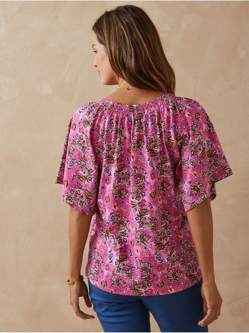 Tee-shirt V avec smocks - DAXON - Kiabi