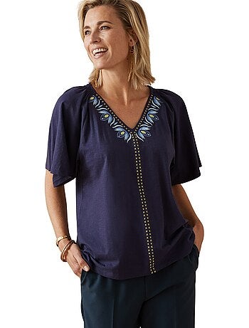 Tee-shirt V manches papillon - DAXON