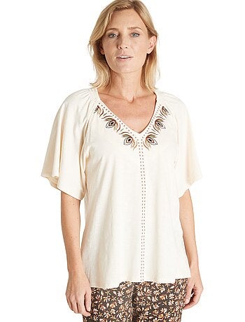 Tee-shirt V manches papillon - DAXON